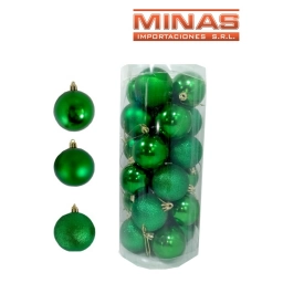 ESFERA DE NAV.DE 7 CM  X 24 UND, VERDE.