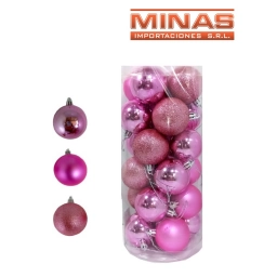 ESFERA DE NAV.DE 7 CM  X 24 UND, ROSADO.