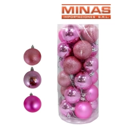 ESFERA DE NAV.DE 5  CM X 24 UND,ROSADO.