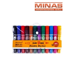 MARCADORES 12 COLORES DOS LADOS DE USO