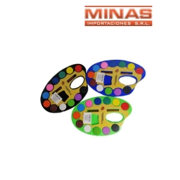 PALETA CON 12 ACUARELAS + PINCEL.