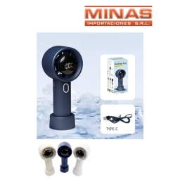 VENTILADOR PORTATIL RECARGABLE, 3 VELOCIDADES, 3 COLORES.