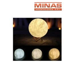 LAMPARA DE LUNA 3 COLORES 10 CM A CORRIENTE