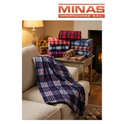 MANTA POLAR 200 CM X 220 CM X 140 G,ESCOCESA,VARIOS COLORES.