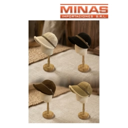 SOMBRERO DE PANA CON ALA AL FRENTE, 4 COLORES.