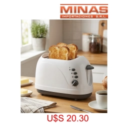 TOSTADORA GERAT PARA 2 REBANADAS, 700 W, 6 NIVELES DE TOSTADO, DESCONGELA, COLOR BLANCO.