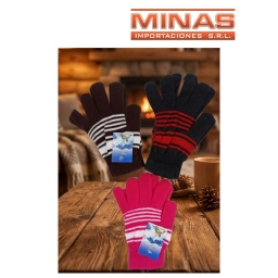 GUANTES PARA ADOLESCENTES CON RAYAS, $ 45 CU.