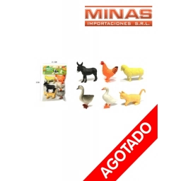 ANIMALES DE GRANJA X 6 PCS.DE PLASTICO.