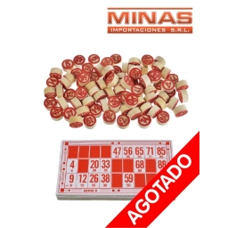 LOTERIA DE CARTON CON N�  DE MADERA.