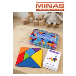 TANGRAM DE MADERA EN LATA.