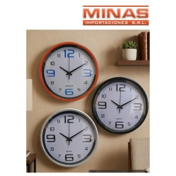 RELOJ DE PARED 25 CM 4 COLORES