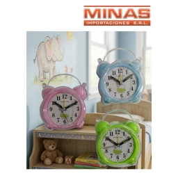 RELOJ DESPERTADOR 10 X 11 X 5 CM 3 COLORES
