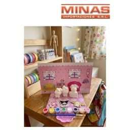 FIGURAS X 3 UND,+ PINCEL + COLORES + ACCESORIOS.