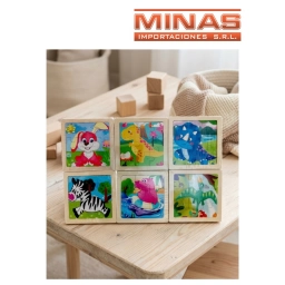 PUZZLE DE MADERA 11 CM X 11 CM, 6 DISE�OS.