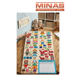PUZZLE DE MADERA,MU�ECO + ROPA + PIZZARRA.