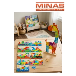 PUZZLE ANIMALES X 10 PCS,DE MADERA,10 DISE�OS.