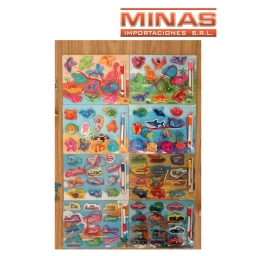JUEGO DE PESCA ,DE MADERA, SURTIDOS.