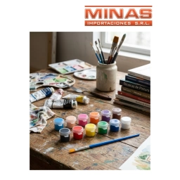 TEMPERA CON PINCEL 12 PCS