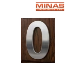 NUMERO 0 PARA PUERTA COLOR PLATEADO