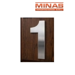 NUMERO 1 PARA PUERTA COLOR PLATEADO