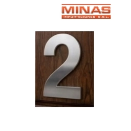 NUMERO 2 PARA PUERTA COLOR PLATEADO
