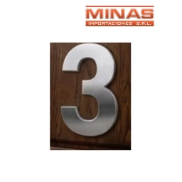 NUMERO 3 PARA PUERTA COLOR PLATEADO