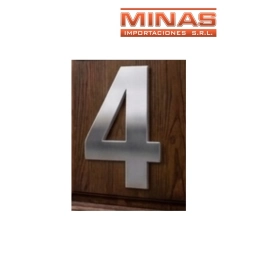 NUMERO 4 PARA PUERTA COLOR PLATEADO