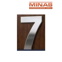 NUMERO 7 PARA PUERTA COLOR PLATEADO