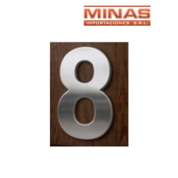NUMERO 8 PARA PUERTA COLOR PLATEADO
