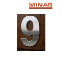NUMERO 9 PARA PUERTA COLOR PLATEADO