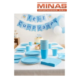 PLATOS DESCARTABLES DE 18 CM X 10 UND,CELESTE.
