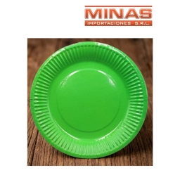 PLATOS DESCARTABLES DE 18 CM X 10 UND,VERDE.