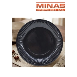 PLATOS DESCARTABLES DE 18 CM X 10 UND,NEGRO.