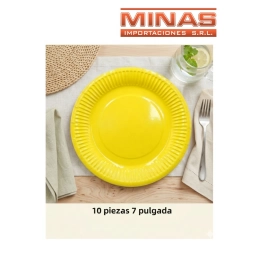 PLATOS DESCARTABLES DE 18 CM X 10 UND,AMARILLO.