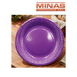 PLATOS DESCARTABLES DE 18 CM X 10 UND,VIOLETA.