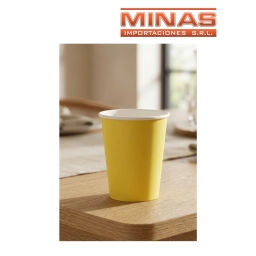 VASOS DESCARTABLES DE 250 ml  X 10 UND,AMARILLO.