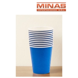 VASOS DESCARTABLES DE 250 ml  X 10 UND,AZUL.