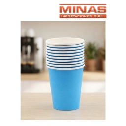 VASOS DESCARTABLES DE 250 ml  X 10 UND,CELESTE.