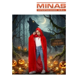 CAPA ROJA PARA HALLOWEEN 90 CM