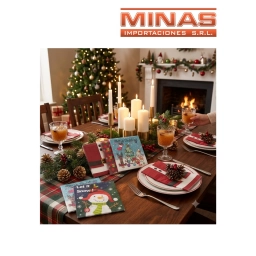 SERVILLETAS PARA NAVIDAD 33 X 33 CM X 20 UNIDADES