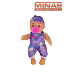 BEBE CON SONIDO X  28 CM + CHUPETE, 2 MODELOS.
