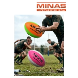 PELOTA DE RUGBY 32 CM 4 COLORES