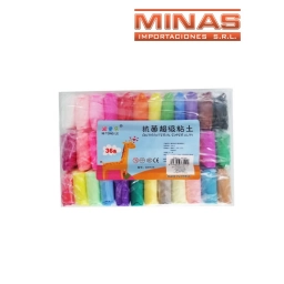 MASAS CLAY ( ENDURECE ), 36 COLORES X 10 G CU.