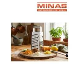 RALLADOR  DE 9 CM X 19 CM, 4 CARAS DE ACERO INOX.