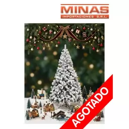ARBOL STANDARD VERDE CON NIEVE X 150 CM, 250 RAMAS, CON BASE DE METAL.