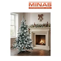 ARBOL STANDARD NEVADO X 180 CM, 350 RAMAS, CON BASE DE METAL.