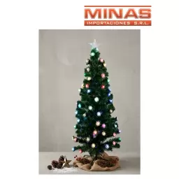 ARBOL CON F. OPTICA + 160 FLORES X 150 CM, CON BASE DE METAL.