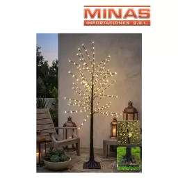 ARBOL DE 300 L. CALIDAS X 180 CM,CON FLORES, BASE MARRON.