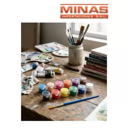 TEMPERA CON PINCEL 12 PCS