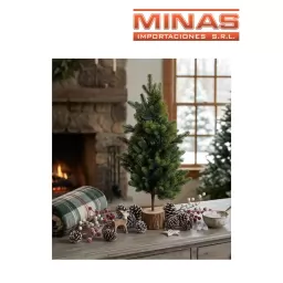 ARBOL DE NAVIDAD 70 CM CON BASE DE MADERA